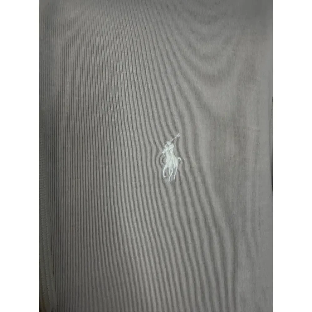 Polo Ralph Lauren Double Knit Hoodie Sweatshirt Pony Logo Cream Beige Sz M